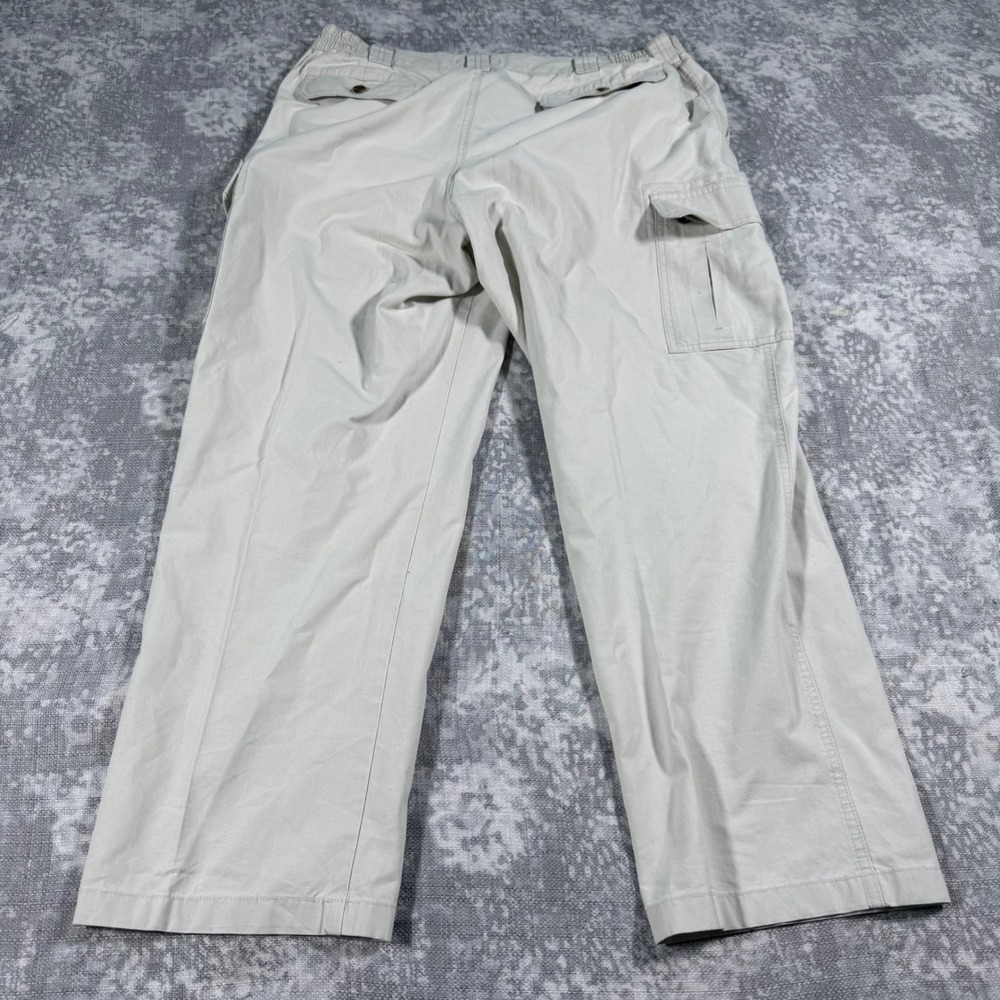 L.L. Bean Cargo Pants Mens 36x29 Khaki Stone Comfort Waist Cotton Utility 191819 - Picture 9 of 10
